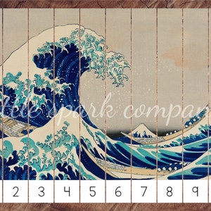 Skip Counting with Hokusai, Preschool Skip Counting Puzzles