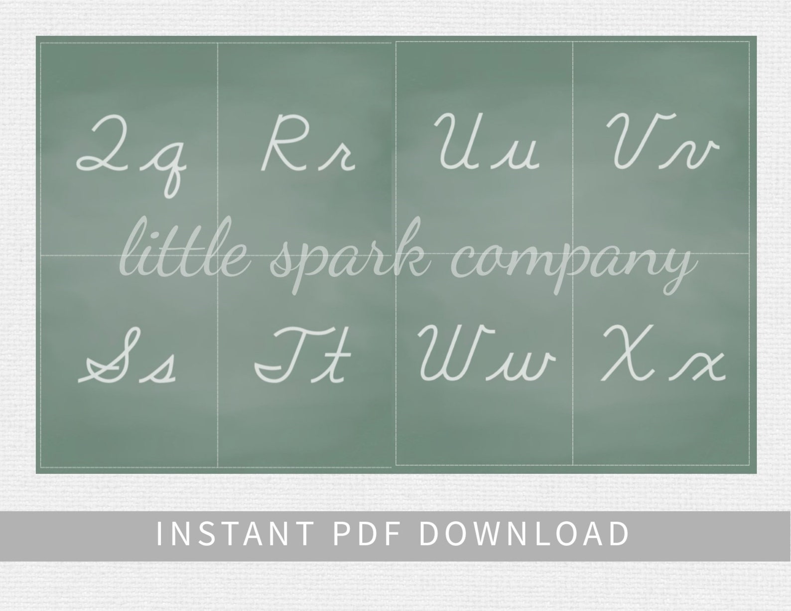 Chalkboard Inspired Cursive Alphabet Cards Homeschool Etsy