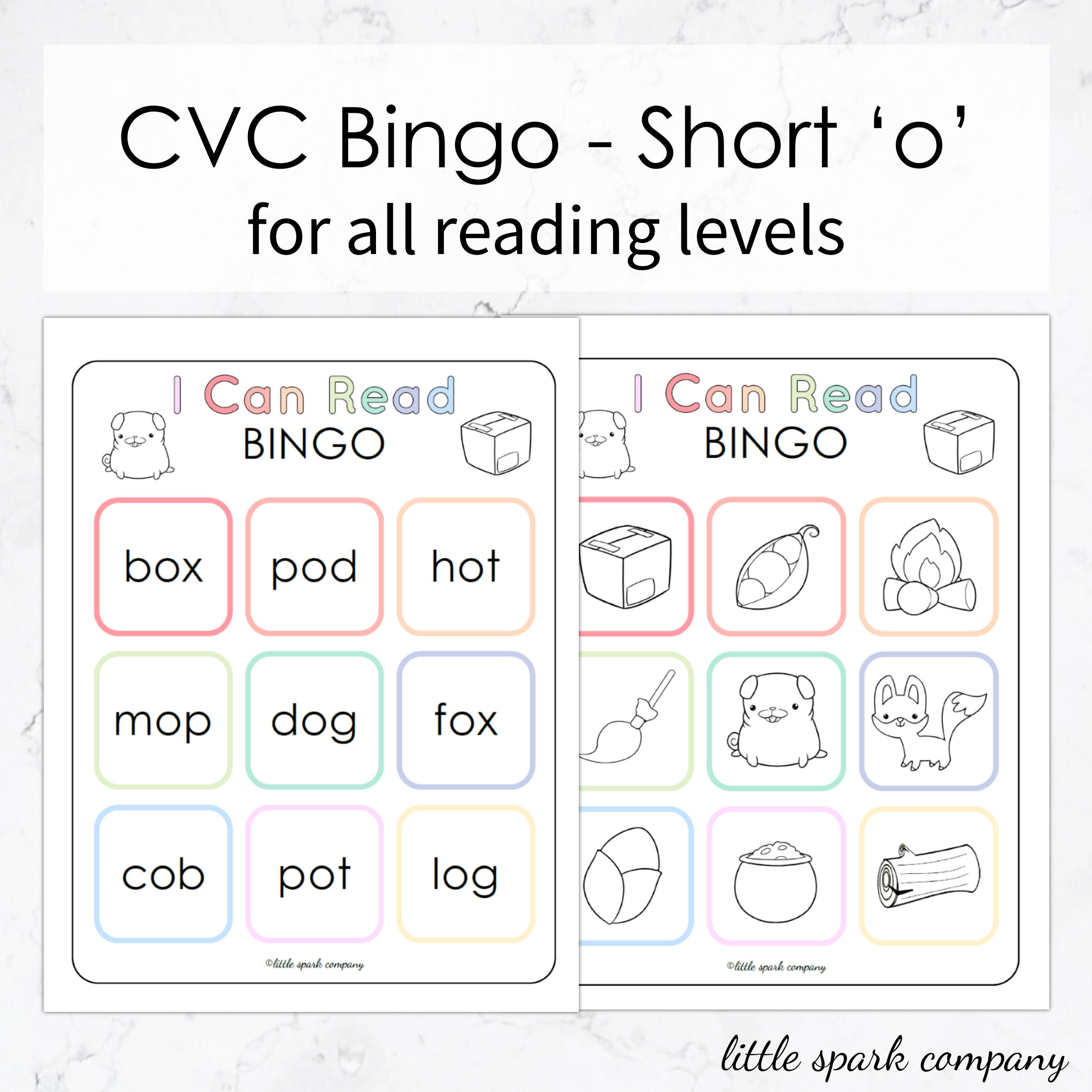 CVC Bingo Game Bundle 6 Games for All Reading Levels Etsy