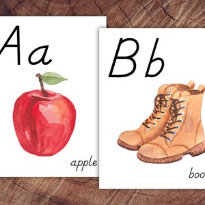 Alphabet Poster D'Nealian-Stil Schrift, Großformat für den Einsatz im Klassenzimmer