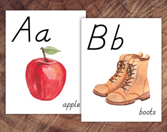 Alphabet Posters D'Nealian-style Font, Large Format for Classroom Use