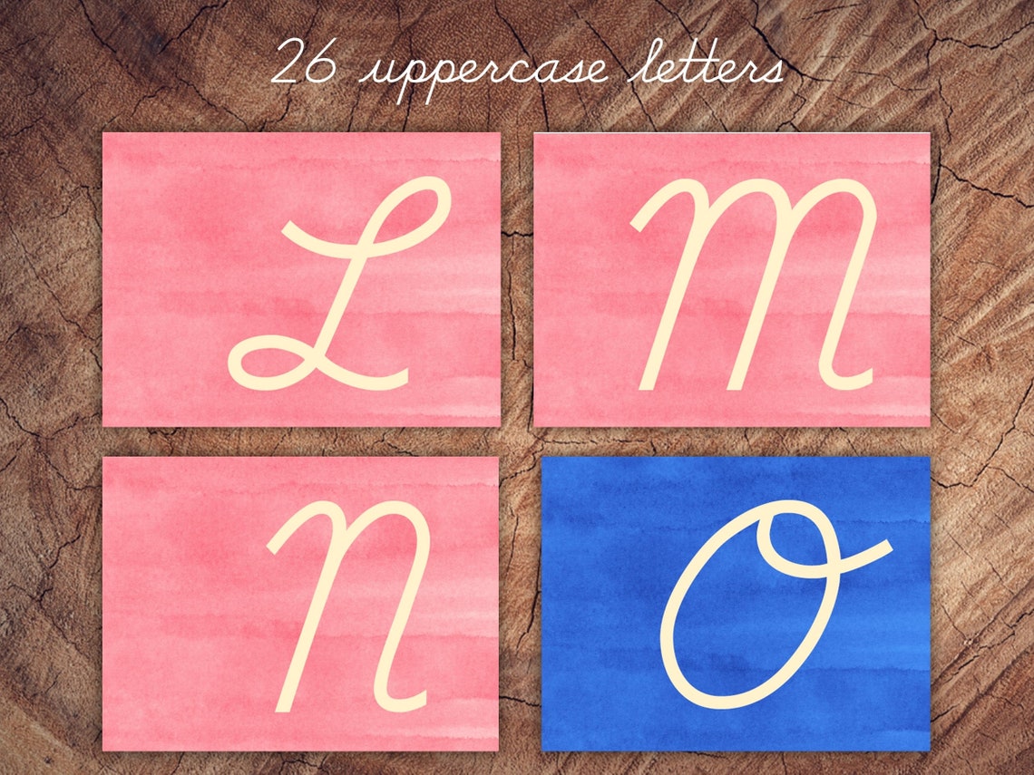 cursive printable sandpaper letters montessori letter etsy