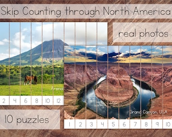 Skip Counting through North America, Preschool Skip Counting Puzzles