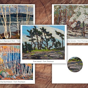 Paisagens canadenses de Tom Thompson Cartões de arte, correspondência pré-escolar, apreciação de arte