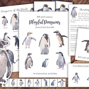 Playful Penguins Bundle, Homeschool Printable