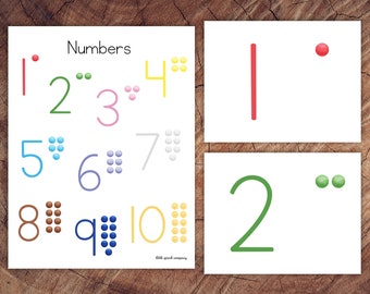 Preschool Numbers 1-10 Poster and Cards