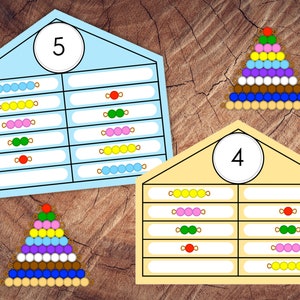 Montessori Bead Houses, Preschool Math Activity