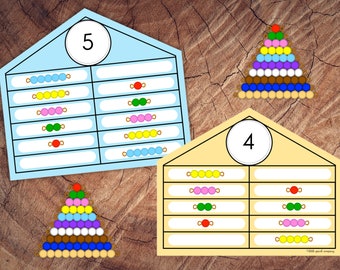 Montessori Bead Houses, Preschool Math Activity