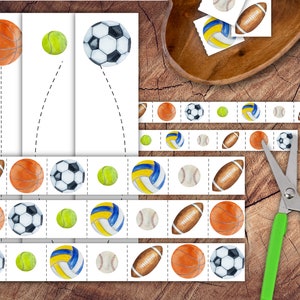 Balls Scissor Strips Set, Preschool Scissor Practice