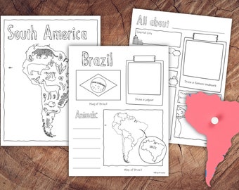South American Countries Research Pack with BONUS, Homeschool Geography