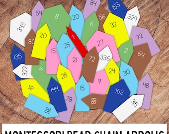 Druckbares Montessori Überspringen Zählen Pfeile für Kurze und Lange Perlenketten