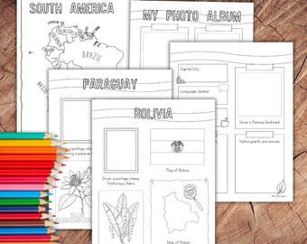 South American Countries Research Pack with BONUS, Homeschool Geography