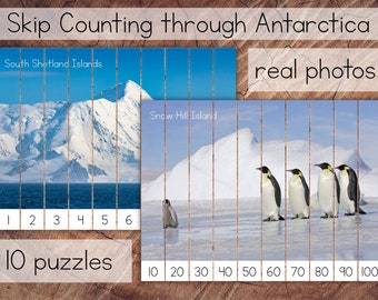 Skip Counting through Antarctica, Preschool Skip Counting Puzzles