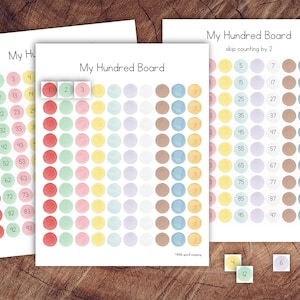 Printable Hundred Board, Montessori Preschool Math