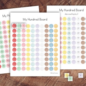 Printable Hundred Board, Montessori Preschool Math