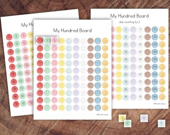 Printable Hundred Board, Montessori Preschool Math