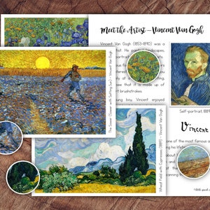 Vincent Van Gogh Art Card Set, Preschool Art Appreciation