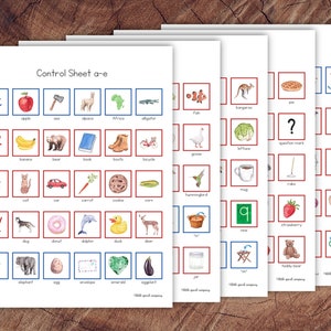 Beginning Letter Sounds Picture Sorting Card Set, Cursive Edition, Red Consonants Blue Vowels image 3