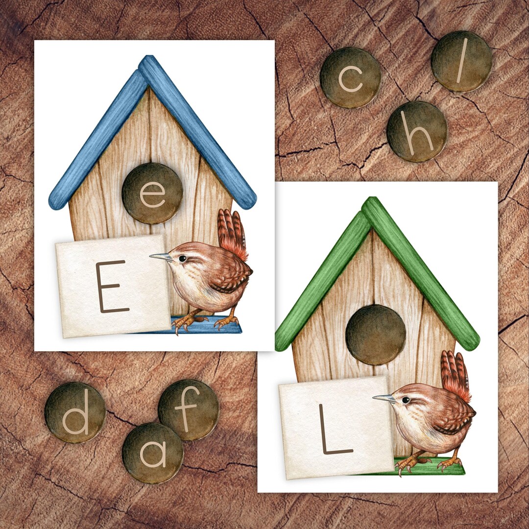 Bird House Uppercase and Lowercase Alphabet Matching Cards - Etsy