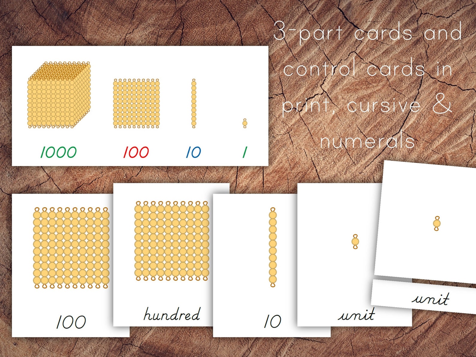 Montessori Golden Beads Bundle Printable Math Resource | Etsy