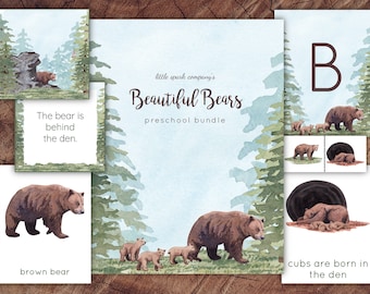 Beautiful Bears Preschool Bundle, Homeschool Printable