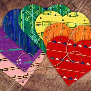 Set di biglietti per San Valentino con cuori, formato grande, attività motoria fine in età prescolare