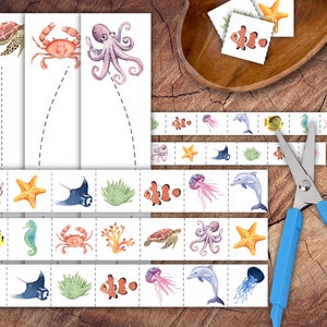 Under the Sea Scissor Strips Set, Preschool Scissor Practice