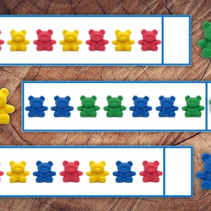 Bandes de motifs ours en peluche, activité de mathématiques pour les enfants d'âge préscolaire