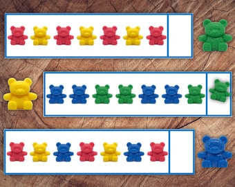 Teddy Bear Pattern Strips, Preschool Math Activity