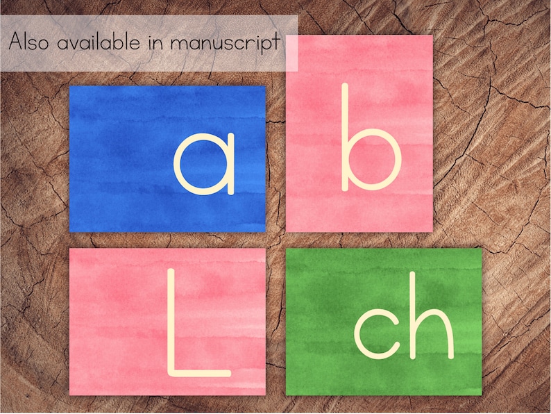 Cursive Printable Sandpaper Letters Montessori Letter Etsy