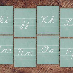 Chalkboard Alphabet Cards, Cursive with Guide Lines image 2