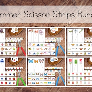 Summer Scissor Strips Bundle, Cutting Strips, Preschool Scissor Practice