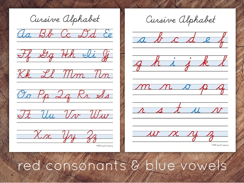 Cursive Handwriting Poster Set, Montessori Cursive - Etsy
