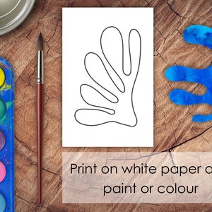 May include: A printable template of an abstract shape with instructions to print on white paper and paint or color.