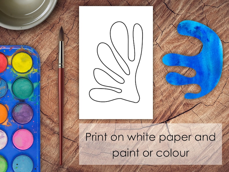 May include: A printable template of an abstract shape with instructions to print on white paper and paint or color.