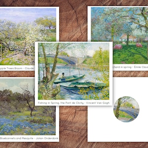 Frühlings-Kunstkarten, Set 1, Vorschule, Art Appreciation