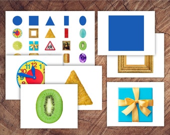 Shapes Sorting Cards, Toddler Preschool Activity (Digital Download)
