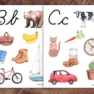 Vorschulalphabet Buchstaben Sounds Poster Set, kursive Ausgabe