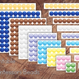 Montessori Coloured Beads, Printable Math Resource