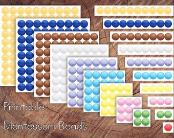 Montessori Coloured Beads, Printable Math Resource