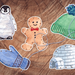 Conjunto de cartões Winter Wonderland Lacing, formato grande, atividade motora fina pré-escolar