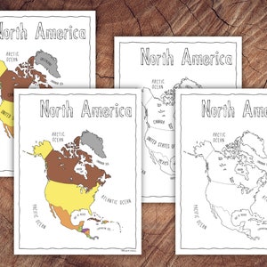 Nordamerika Montessori Puzzle Map Control Sheets - DIGITAL DOWNLOAD