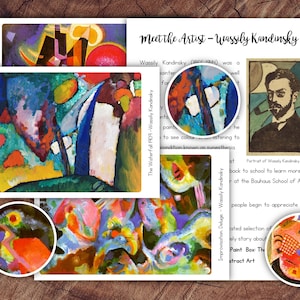 Wassily Kandinsky kunstkaartenset, waardering voor kleuterschoolkunst