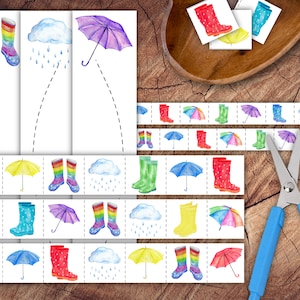 Juego de tijeras para días lluviosos, práctica de tijeras para preescolar