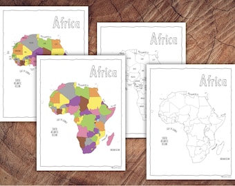 Africa Montessori Puzzle Map Control Sheets - DIGITAL DOWNLOAD