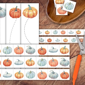 Pumpkin Scissor Strips Set, Preschool Scissor Practice