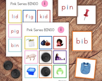 Montessori Pink Series Short I Bingo, Learn to Read CVC Words