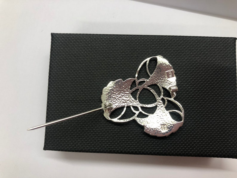 Sterling silver brooch, lotus flower brooch, statement brooch, silver brooch, lotus leaf brooch, pin brooch, gift for her, anniversary gifts image 4