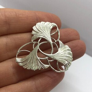 Sterling silver brooch, lotus flower brooch, statement brooch, silver brooch, lotus leaf brooch, pin brooch, gift for her, anniversary gifts image 3