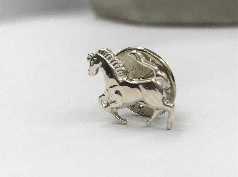 Sterling Silver 925 Horse Lapel Pin Badge Horse Brooch Etsy